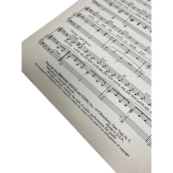 Do You Love Me Sheet Music 1946 Harry Ruby Maureen Ohara Dick Haymes Harry James - Picture 4 of 5